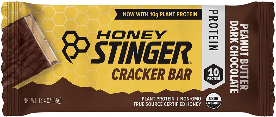 Honey Stinger Protein Cracker Bar, Peanut Butter Dark Chocolate, 1.94oz (Pack of 12)