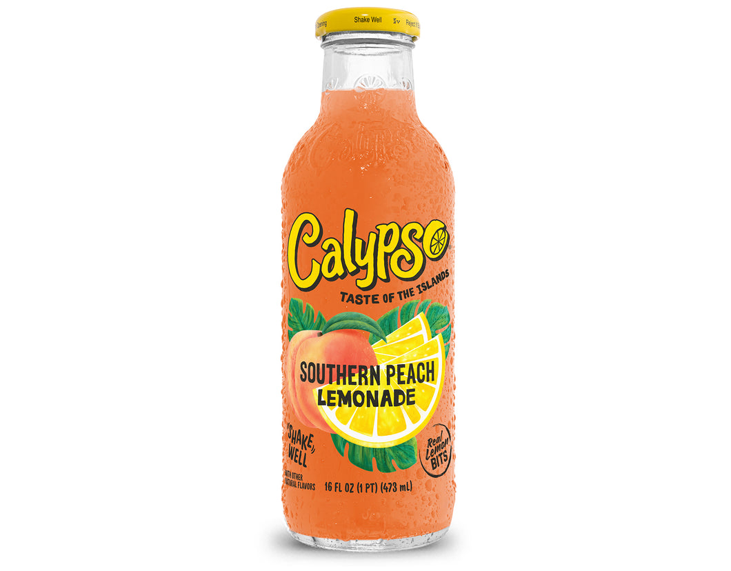Calypso Lemonade, Southern Peach, 16oz (Pack of 12)