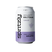 Load image into Gallery viewer, Spritzly Freshly Squeezed Fruit Infused Seltzer, Concord Grape, 12oz (Pack of 12)
