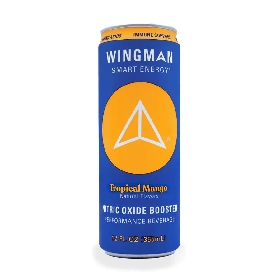 Wingman Smart Energy Drink, Tropical Mango, 12oz (Pack of 12)