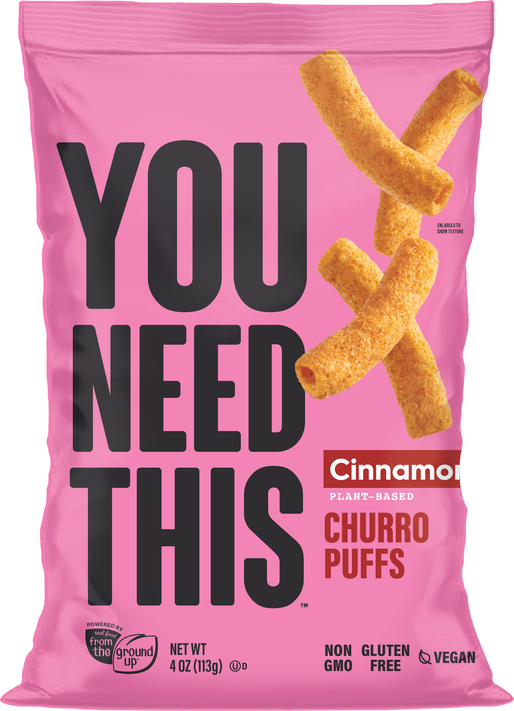 YOU NEED THIS Churro Puffs, Cinnamon, 4 oz (Pack of 12)
