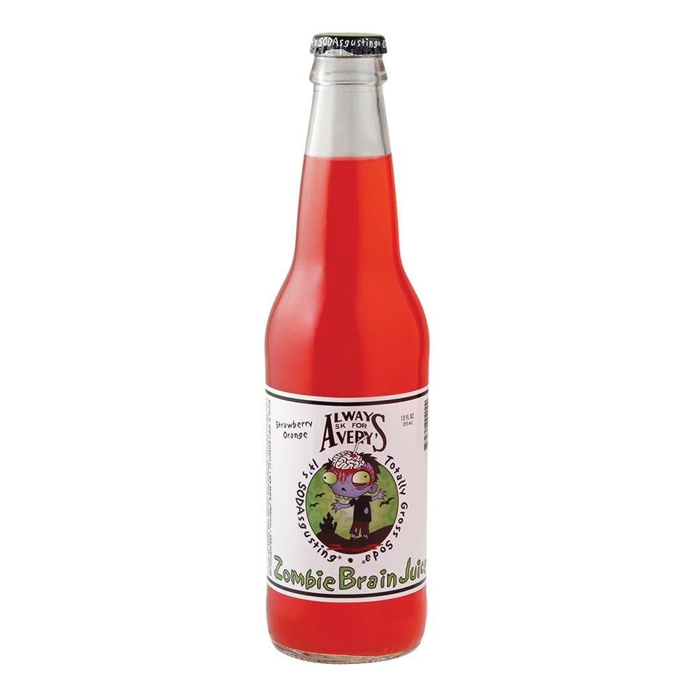 Avery's Soda, Zombie Brain Juice (Strawberry Orange), 12oz - Multi-Pack