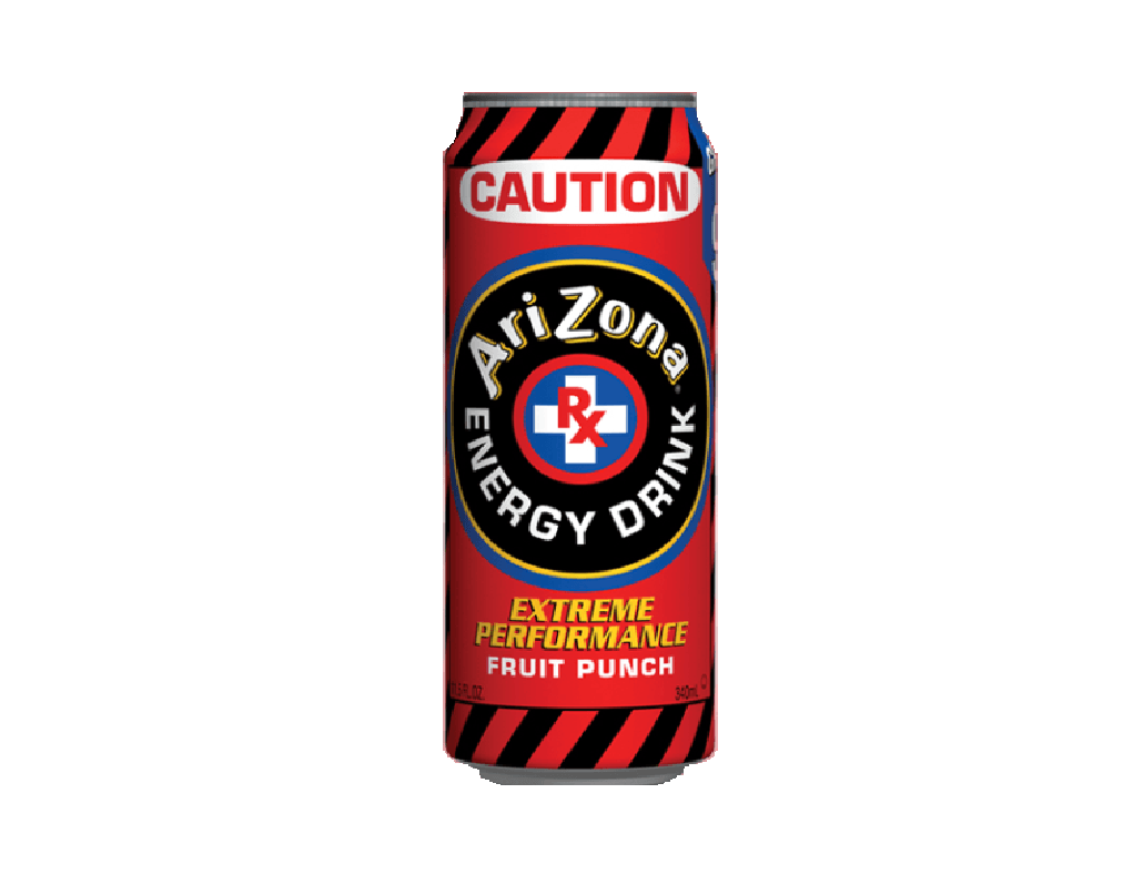 Arizona Caution Energy Fruit Punch Drinks 11.5 Ounce Cans (Pack of 24) - Oasis Snacks