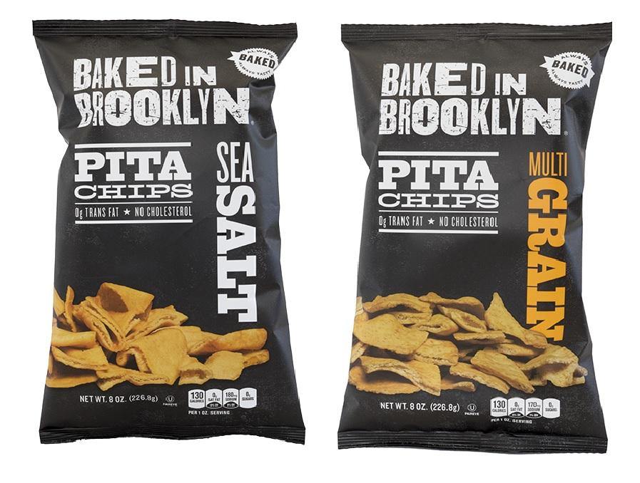 Baked In Brooklyn Pita Chips Sea Salt Multi Grain, Always Baked 0g Trans Fat, 2 Flavor Variety, 12 Pack - Oasis Snacks