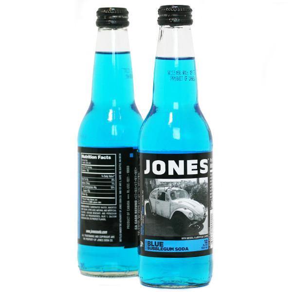 Jones Cane Sugar Soda, Blue Bubblegum, 12 oz (Pack of 12) - Oasis Snacks