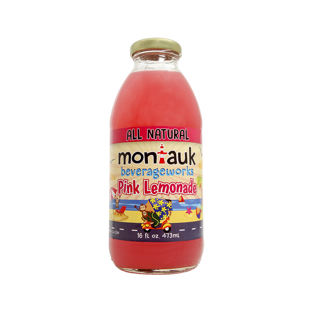 Montauk Premium Pink Lemonade, 16oz (Pack of 12)