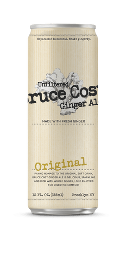 Bruce Cost Unfiltered Ginger Ale, 12 oz Cans (Pack of 24) - Oasis Snacks