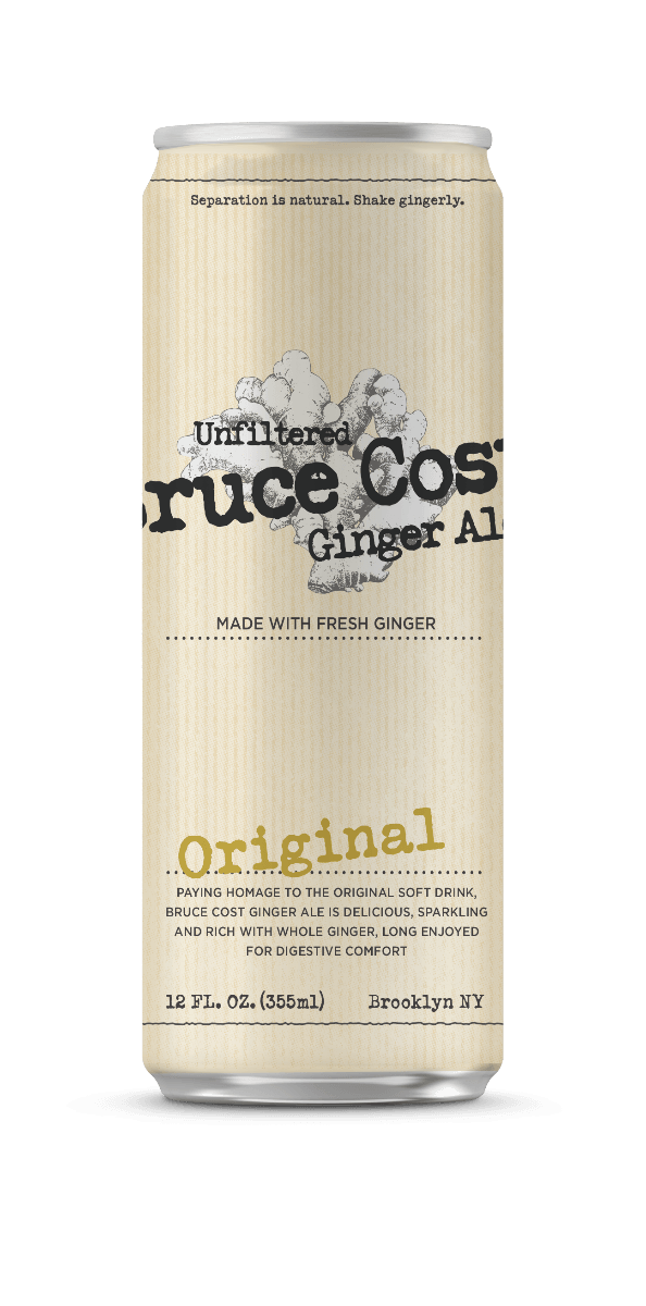 Bruce Cost Unfiltered Ginger Ale, 12 oz Cans (Pack of 24) - Oasis Snacks