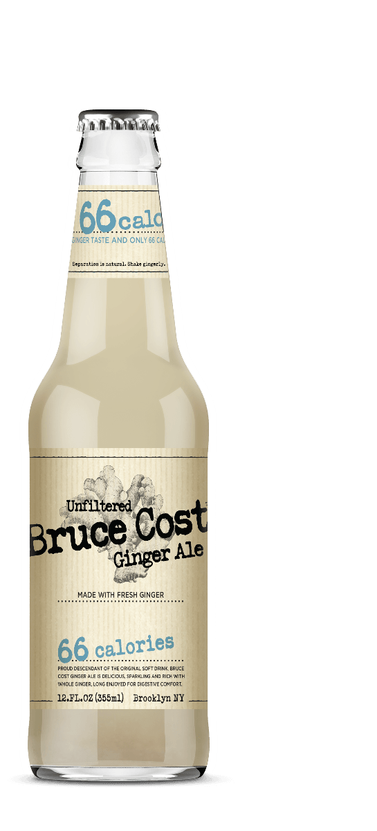Bruce Cost Unfiltered Original Ginger Ale 66 Calories 12 oz (Pack of 24) - Oasis Snacks