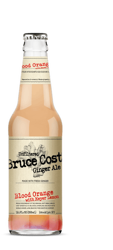 Bruce Cost Unfiltered Original Ginger Ale Blood Orange with Meyer Lemon 12 oz (Pack of 24) - Oasis Snacks