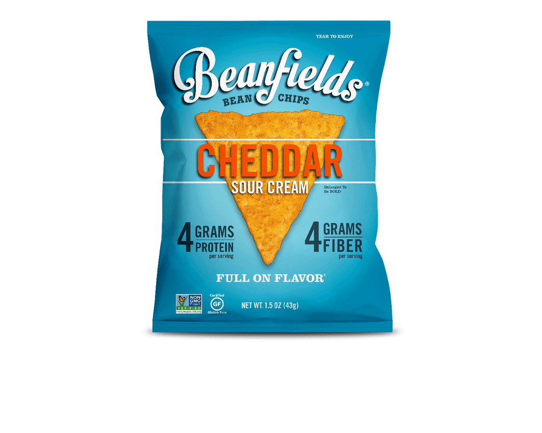 Beanfields Bean Chips, Cheddar Sour Cream, 1.5 Ounce (Pack of 24) - Oasis Snacks