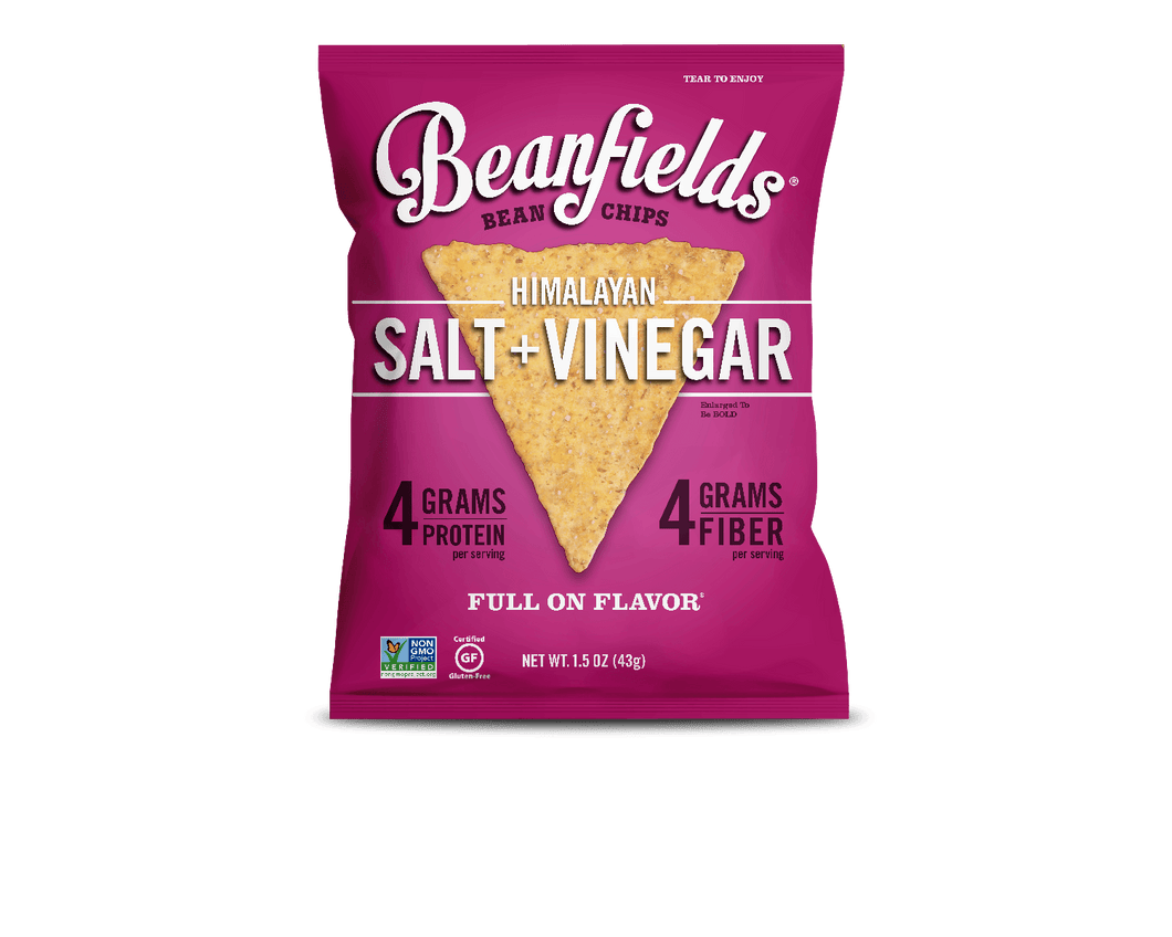 Beanfields Bean Chips, Himalayan Salt & Vinegar, 1.5 Ounce (Pack of 24) - Oasis Snacks