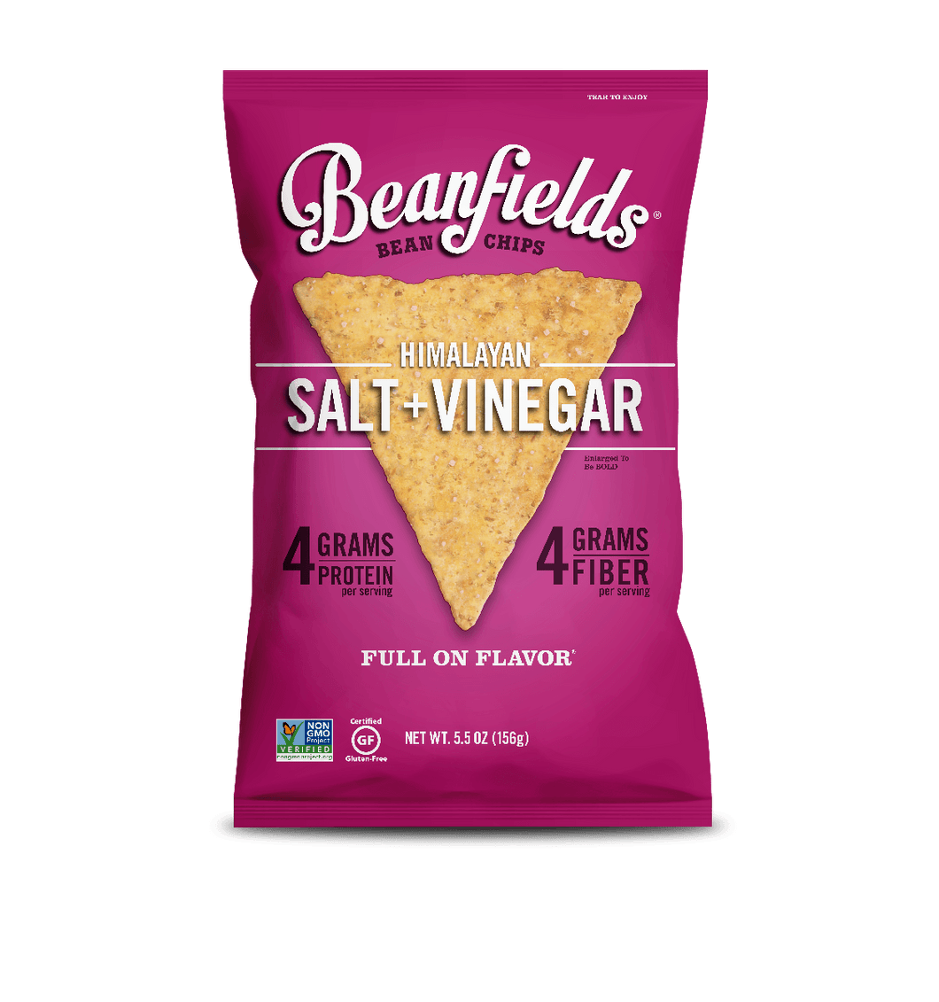 Beanfields Bean Chips, Himalayan Salt & Vinegar, 5.5 Ounce (Pack of 6) - Oasis Snacks