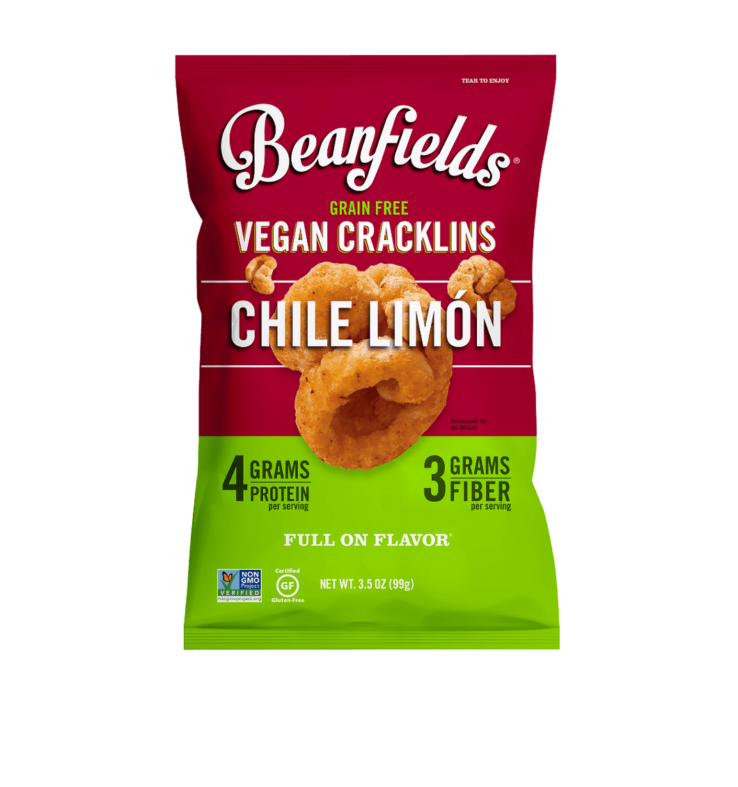 Beanfields Vegan Cracklins, Chile Limon, 3.5 Ounce (Pack of 6) - Oasis Snacks