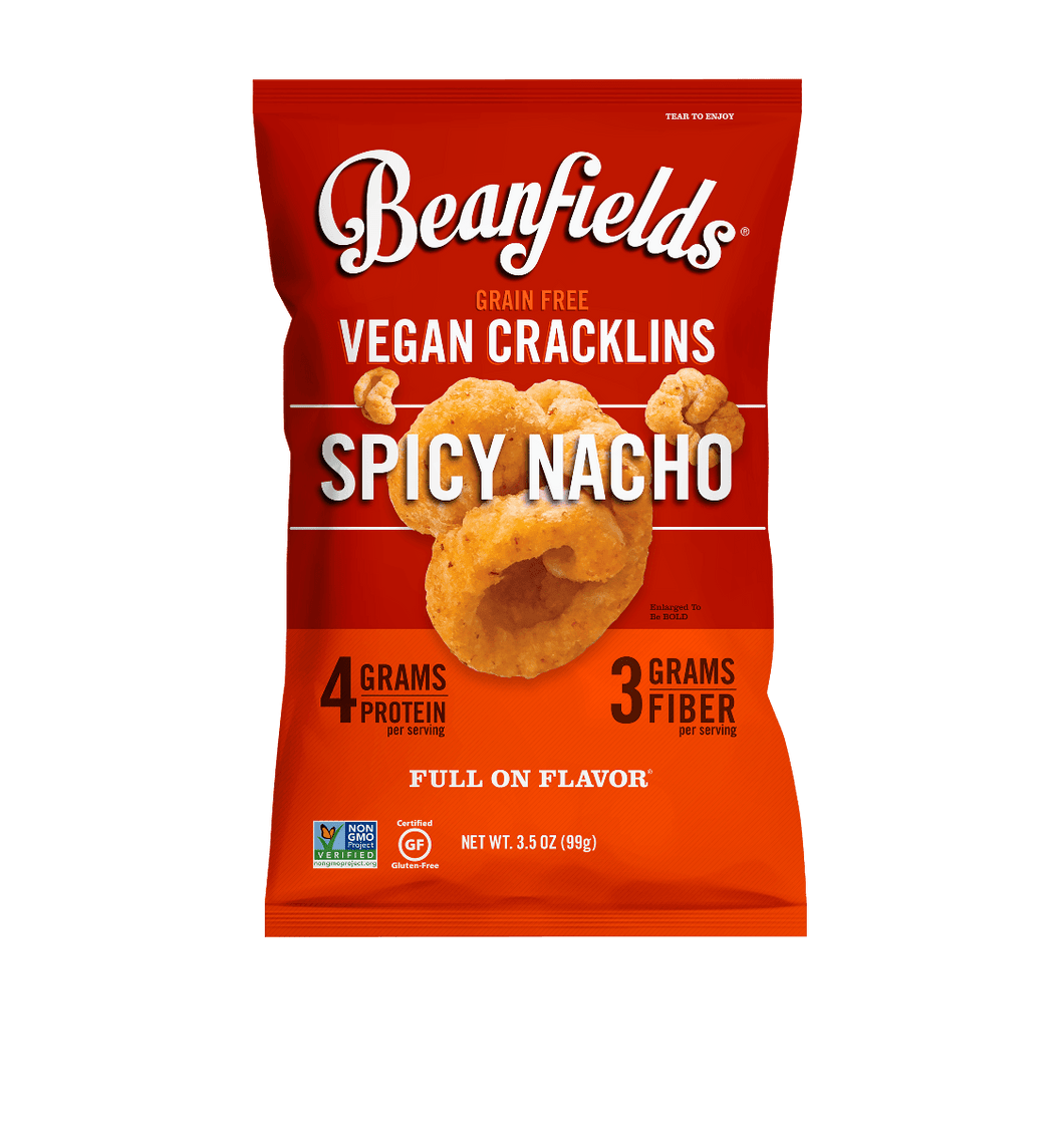 Beanfields Vegan Cracklins, Spicy Nacho, 3.5 Ounce (Pack of 6) - Oasis Snacks