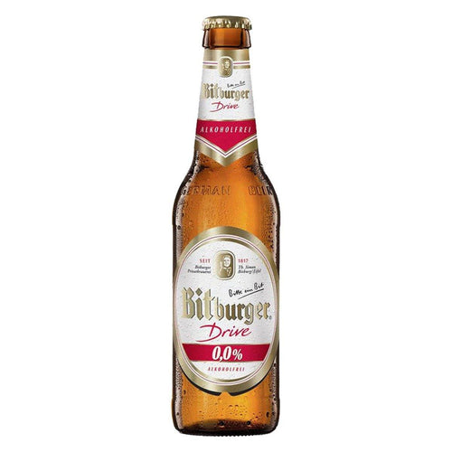 Bitburger Drive Zero Non-Alcoholic Malt Beer, 11.2oz (Pack of 24) - Oasis Snacks