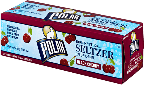 Polar Black Cherry Seltzer Water 12oz Cans (Pack of 24) - Oasis Snacks