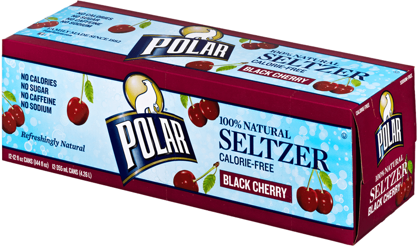 Polar Black Cherry Seltzer Water 12oz Cans (Pack of 24) - Oasis Snacks