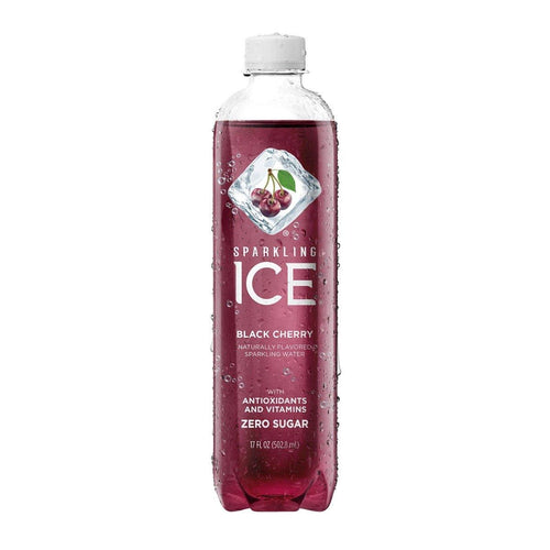 Sparkling Ice Naturally Flavored Sparkling Water, Black Cherry, 17 oz (Pack of 12) - Oasis Snacks