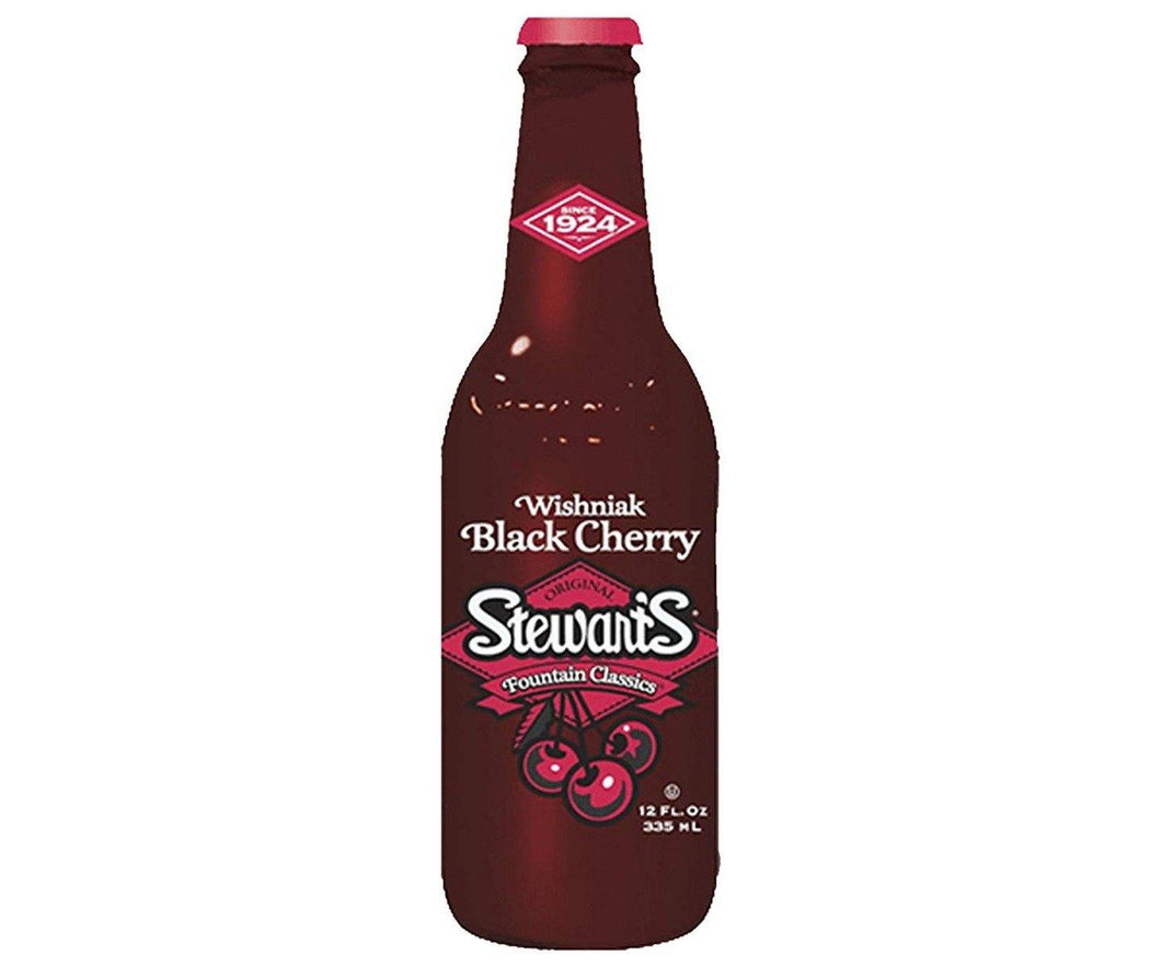 Stewart's Original Fountain Classics, Wishniak Black Cherry Soda, 12oz (Pack of 12) - Oasis Snacks