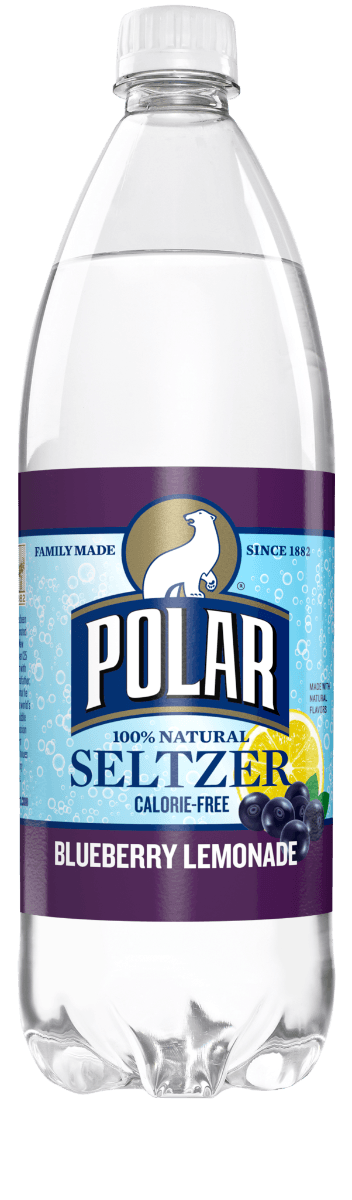 Polar Blueberry Lemonade Seltzer Water 1 Liter Bottles (Pack of 12) - Oasis Snacks