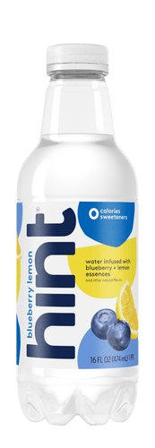 Hint Premium Blueberry Lemon Unsweetened Essence Water 16 oz Plastic Bottles (12 Pack) - Oasis Snacks
