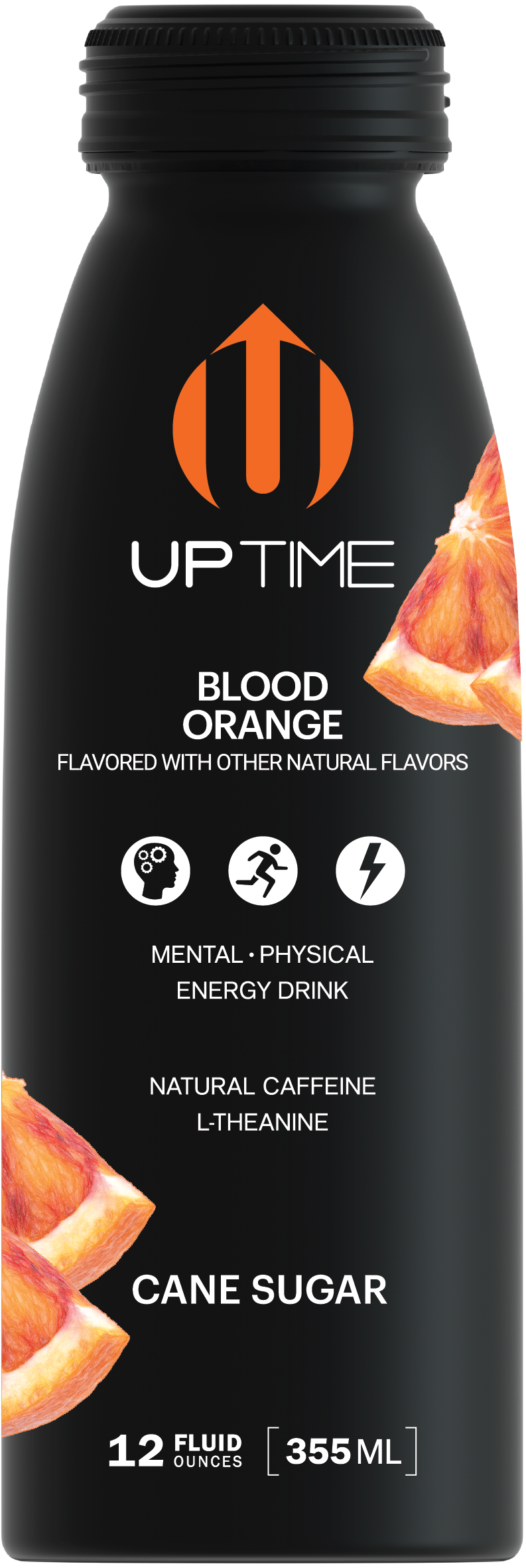 UPTIME Premium Energy Drink, Blood Orange, 12oz Bottles - Multi Pack