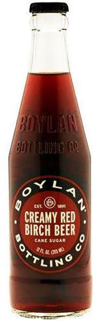 Boylan Pure Cane Sugar Soda Pop, Creamy Red Birch, 12 oz Glass Bottles (Pack of 12) - Oasis Snacks
