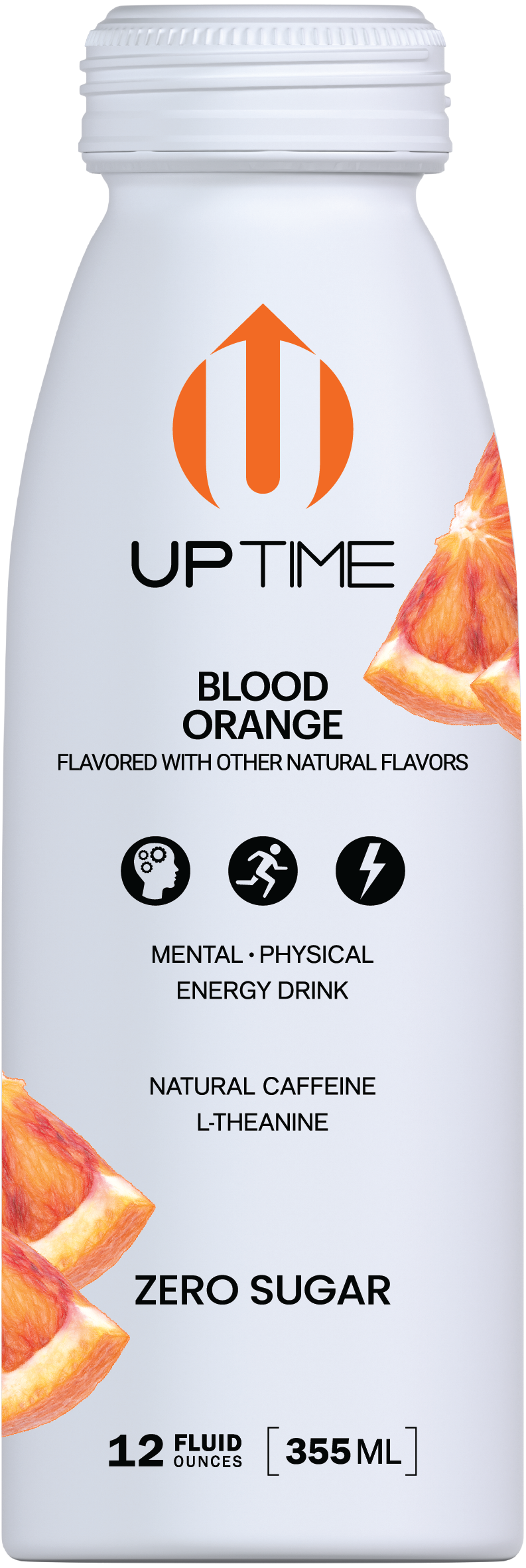 UPTIME Premium Energy Drink, Blood Orange Sugar Free, 12oz Bottles - Multi Pack