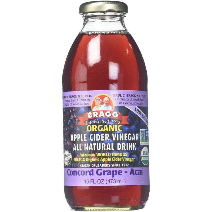 Bragg Organic Apple Cider Vinegar Drink, Concord Grape Acai, 16oz (Pack of 12) - Oasis Snacks