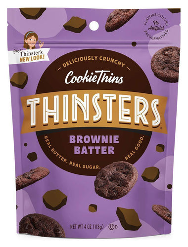 Mrs. Thinster's Cookie Thins, Brownie Batter, 4 Ounce (Pack of 12) - Oasis Snacks