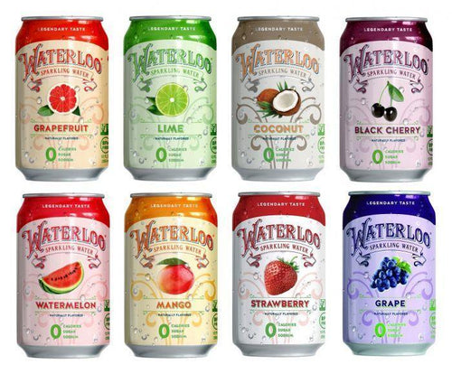 Waterloo Sparkling Water 12oz Cans, Mix & Match Custom Pack of 24 - Oasis Snacks