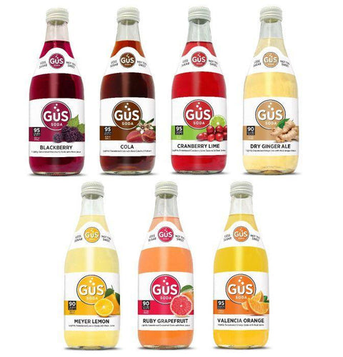 GuS Soda Select Your Favorite Flavors, 12 Oz Bottle Mix & Match Custom Pack of 12 - Oasis Snacks