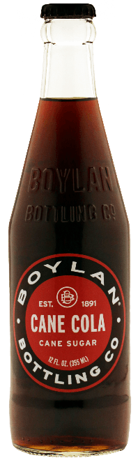 Boylan Pure Cane Sugar Soda Pop, Cane Cola, 12 oz Glass Bottles (Pack of 12) - Oasis Snacks