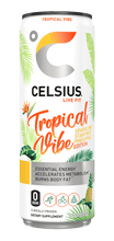 Load image into Gallery viewer, CELSIUS Non-Carbonated TROPICAL VIBE Fitness Drink, ZERO Sugar, 12oz Slim Can (Pack of 12) - Oasis Snacks
