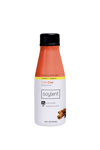 Soylent Meal Replacement Drink, Cafe Chai, 14 oz Bottles, 12 Pack - Oasis Snacks