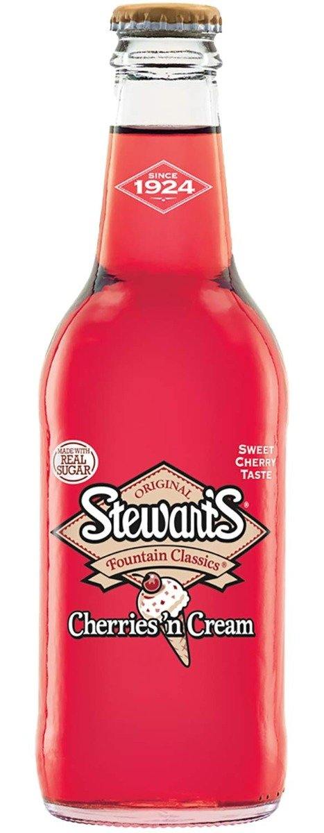 Stewart's Original Fountain Classics, Cherries & Cream Soda, 12oz (Pack of 12) - Oasis Snacks