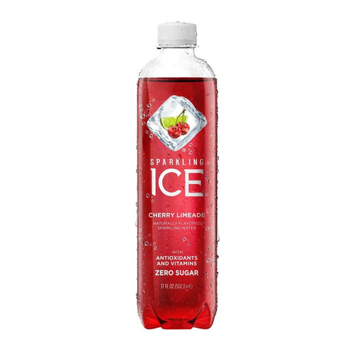 Sparkling Ice Naturally Flavored Sparkling Water, Cherry Limeade, 17 oz (Pack of 12) - Oasis Snacks