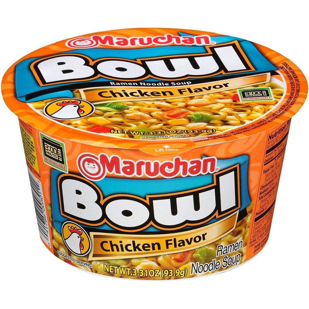 Maruchan Bowl Chicken Flavor Ramen Noodle Soup, 3.31 Oz (Pack of 6) - Oasis Snacks