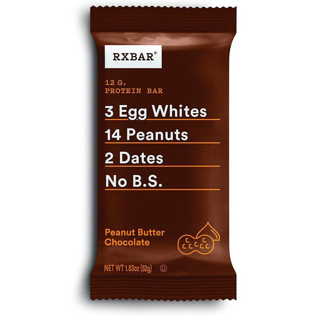 RXBAR 12g Protein Bar, Peanut Butter Chocolate, 1.83oz (Pack of 12) - Oasis Snacks