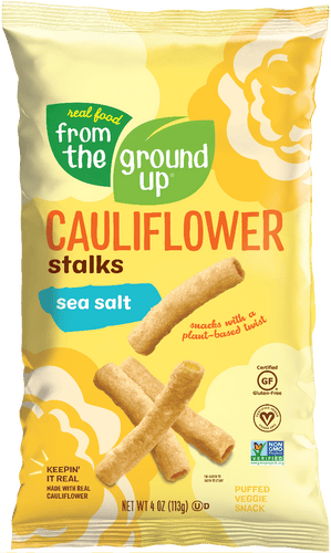 From the Ground Up Cauliflower Stalks, Sea Salt, 4 oz (Pack of 12) - Oasis Snacks