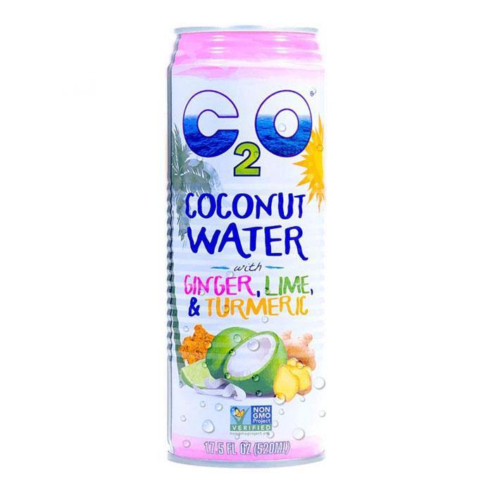 C2O Pure Coconut Water with Ginger, Lime and Turmeric 17.5 FL OZ (Pack of 12) - Oasis Snacks