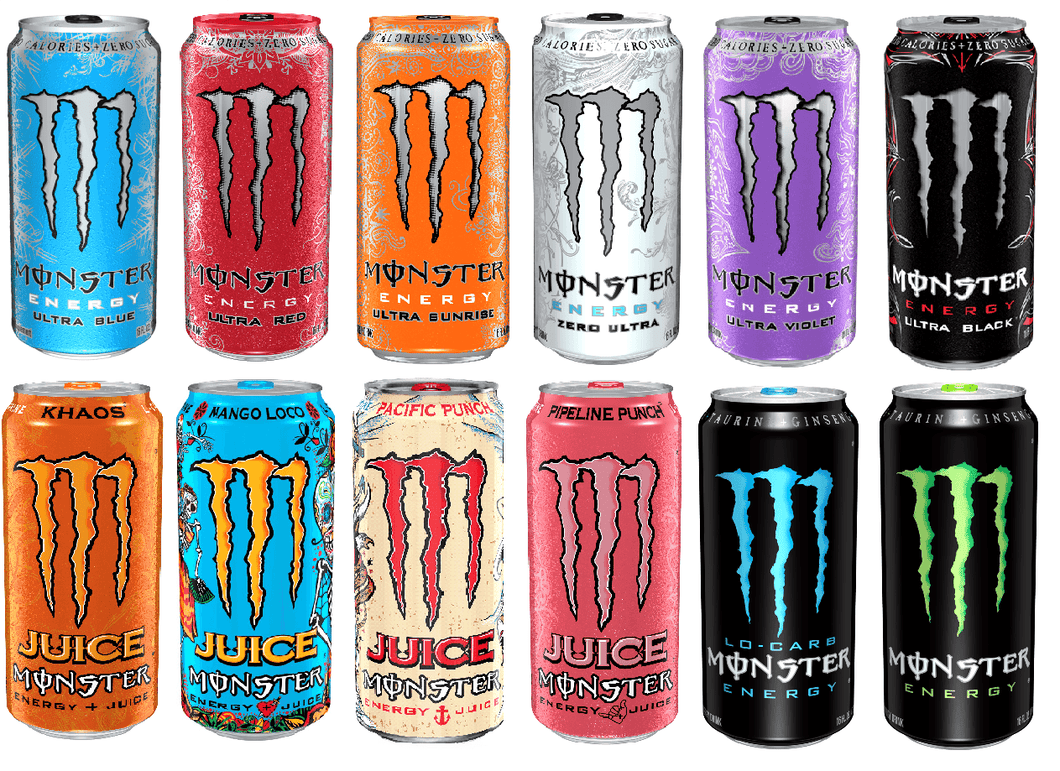 Monster Energy Juice Ultra 12 Flavor Variety Pack, 16oz Cans (Pack of 12) - Oasis Snacks