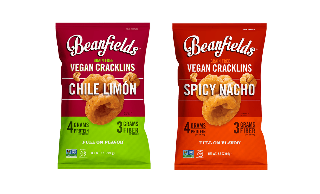 Beanfields Vegan Cracklins, 2 Flavor Variety Pack, 3.5 Ounce (Pack of 6) - Oasis Snacks