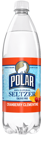 Polar Cranberry Clementine Seltzer Water 1 Liter Bottles (Pack of 12) - Oasis Snacks