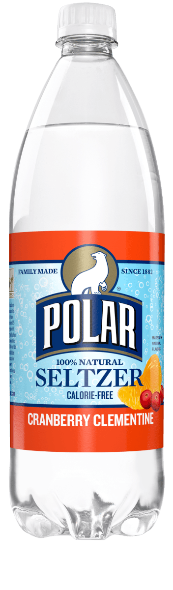 Polar Cranberry Clementine Seltzer Water 1 Liter Bottles (Pack of 12) - Oasis Snacks