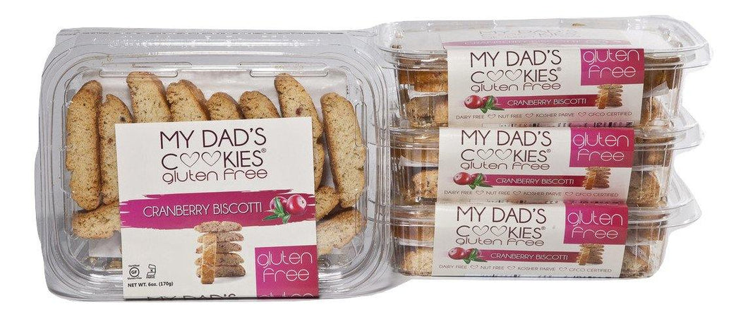 My Dad's Cookies, Gluten and Dairy Free, Cranberry Biscotti Cookie, 6 oz (Pack of 3) - Oasis Snacks