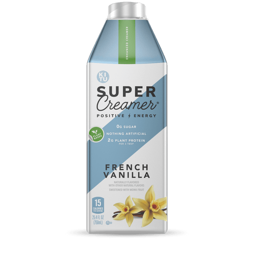 KITU Super Creamer Dairy Free Plant Based Zero Sugar High Protein, French Vanilla , 25.4 oz (Pack of 6) - Oasis Snacks