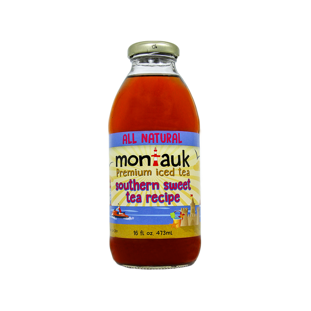 Montauk Premium Iced Tea, Southern Sweet Tea, 16oz (Pack of 12)