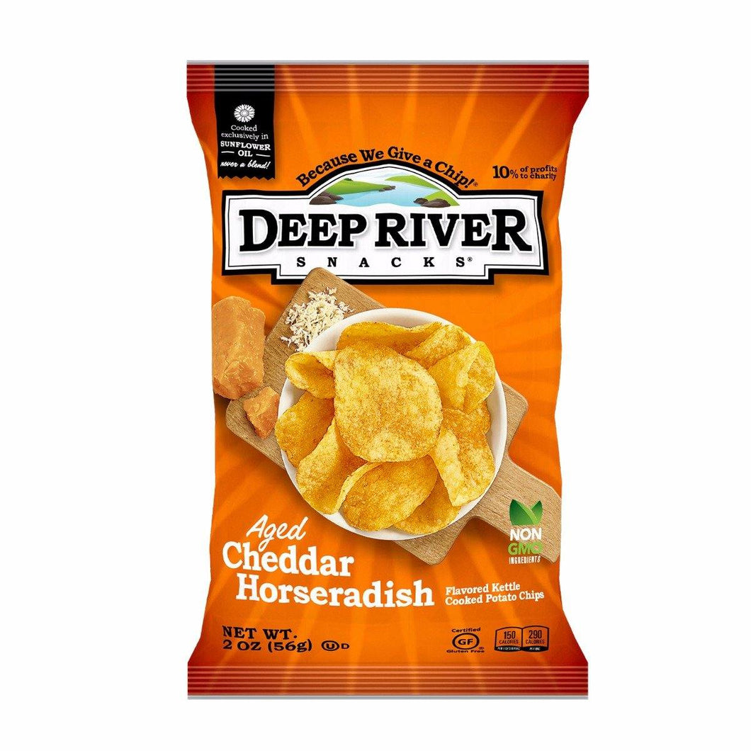 Deep River Snacks Potato Chips Age Cheddar Horseradish 2 oz bag (24 Pack) - Oasis Snacks